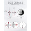 Seiyang Cross Garnet Birthstone Earring 925 Sterling Silver Cross Dangle