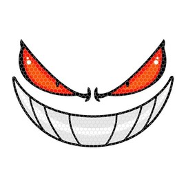 Cretassion Reflective Motorcycle Sticker with Smile Face, Waterproof Sticker Motorcycle, High-Quality Sticker for Motorcycles, Motorcycle Helmet, Skateboard, Car and Off-Road Motorcycles