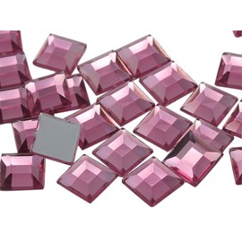 Allstarco KraftGenius 12mm Flat Back Square Acrylic Rhinestones for Jewelry Making and Garment Costume Cosplay Embelishments - 40 Pieces (Pink Rose .RS72)
