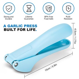 IDM-UTSL Garlic Press, Lightweight Garlic Crusher, Easy Clean Garlic Masher, Value for money/Super Easy to Use, Blue