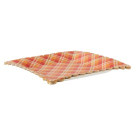 C.R. Gibson TW12-25237 Harvest Plaid Disposable Thanksgiving Paper Dinner Plate Set for Parties, 10.5" Diameter, Multicolor, 8pcs