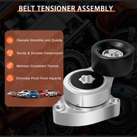 Blshwez Drive Belt Tensioner Assembly with Pulley - Compatible with L4 2.4L Honda Civic 2006-2015/CRV 2002-2014/Accord 2003-2007/Element 2003-2011 & Acura 2013-2015 ILX/2007-2012 RDX/2004-2006 TSX