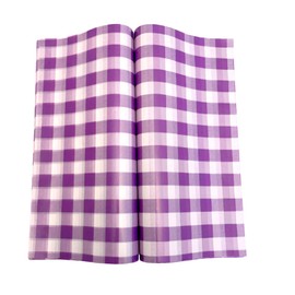 Suiwen 150pcs Purple Checkered Wax Paper, Food Picnic Paper, Greaseproof Paper,Waterproof Dry Hamburger Paper Liners Wrapping Tissue for Plastic Food Basket 25 * 22cm (9.8 * 8.6inch)
