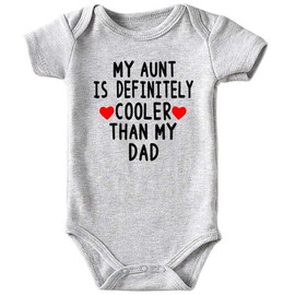 Acwssit Aunt Cool Than Dad Baby Boy Clothes Unisex Funny Baby Girl Baby Bodysuit 0-3 months (gray,3-6M)