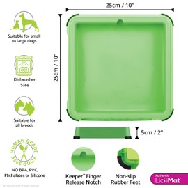 LICKIMAT Keeper Lick Mat Holder for Indoor Use, Colour: Green