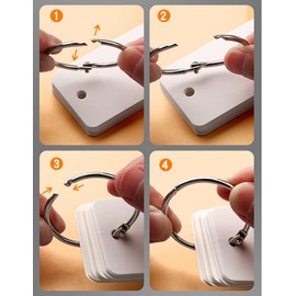 800 Sheet Mini Index Cards,Pocket Teaching Cards,Study Cards,Memo Scratch Pads,White Blank Cards with Rings,Bookmark,Note Card, DIY Greeting Card 2.75 x 1.5",8 Pack Khaki and Black Cover