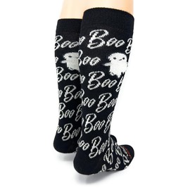 WARRIOR ALPACA SOCKS - Alpaca Wool Thick Fun Novelty/Camp Socks for Men & Women – Cozy Soft, Warm and Hypoallergenic 1-Pair (Large, Black/Grey/White Boo Ghost)