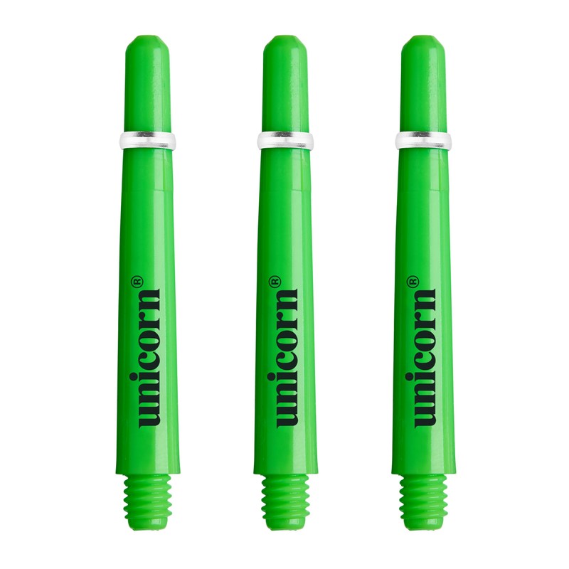 Unicorn Gripper 4 Neon Dart-Schäfte, grün, Ultra Short
