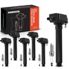 A-Premium Set of 6 (Black) Ignition Coil Pack and Iridium