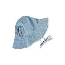 Sigikid Baby Girls' Denim Summer Hat with Ties Organic Cotton Sun Hat, blue