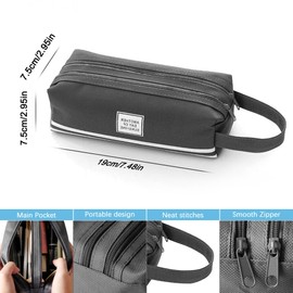 hoinya Pencil Case for Boys Large Pencil Case Office Stationery Makeup Bag Pouch Bag Pen Holder Portable School Supplies for School Office College Students Girl Boy Adult Teen（Grey）