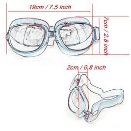 evomosa Motorcycle Goggles Vintage Pilot Goggles Retro Motocross Goggle Outdoor Eyewear Sports Glasses for Half Helmet