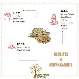 Organic Ashwagandha Capsules 60 capsules 500mg GMO-Free, Herbal Supplement Reduce fatigue, Relieves Stress anxiety, Improves sleep pattern, Mood Management