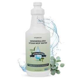 Steam & Go - Demineralized Water for Steam Cleaner, PVC-Free Floor Cleaner Liquid Compatible with Any Steam Mop, Ready-to-Use Multisurface Cleaner, Scented Mop Solution, Eucalyptus Mint, 32 oz