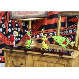 NIGHT-GRING Christmas Stocking Holder - Set of 4 Stocking Hangers for Christmas Tree, Dog, Girl - Hooks for Fireplace, Shelf, Staircases