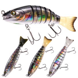 FONMANG SWIMPRO Northern Pike Fishing Lures,6.5In Glide Bait for Bass Fishing,3PCS Multi Jointed Swimbaits, Musky Lures with 3D Holographic Bionic Finish, 2026 New