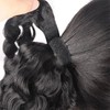 Water Wave Ponytail Extensions Human Hair Magic Paste Curly Wave