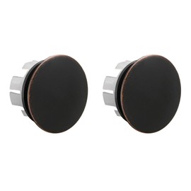 Homevacious Sink Basin Trim Overflow Cover Oil Rubbed Bronze Brass Insert in Hole Round Caps Pack 0f 2