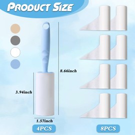 DECUIOCC Extra Sticky Lint Remover for Clothes and Pet Hair - 12 Refill Rolls (60 Sheets per Roll) and 4 Ergonomic Handles – Exceptional Lint Roller Set for Tidy Homes and Pet Owners