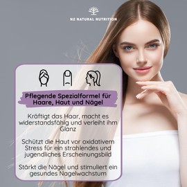 Biotin High Dose Skin Hair Nails Vegan Capsules, Zinc, Selenium. Vitamins C, E, B and Minerals Magnesio. Accelerate Hair Growth, Beard Growth Agent, Skin Vitamins. 90 Capsules N2 Natural Nutrition