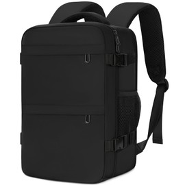 Cmezevi Cabin Bags 40x20x25 for Ryanair, Small Underseat Carry-ons Bag Hand Luggage Bag Travel Backpack Cabin Size 20L Fit 14 Inch Loptop Bags for Women Men with Trolley Sleeve - Black