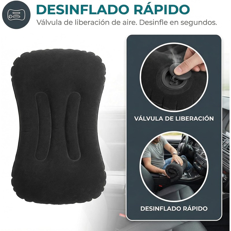 Almohadas de Viaje Inflables, Almohadas Inflables Ultraligeras para Acampar, Almohadas