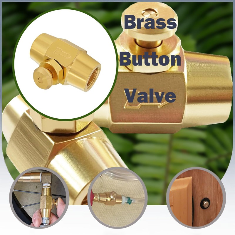 NICOLEKAY Brass 1/4" NPT Female Thread Push Button Check Valve