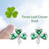 KINGWHYTE Clover Earrings 925 Sterling Silver Clover Leaf Earrings Green
