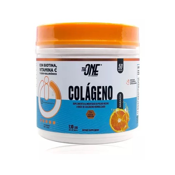 The One Colágeno Hidrolizado Biotina A. Hialurónico 500 Grs Naranja