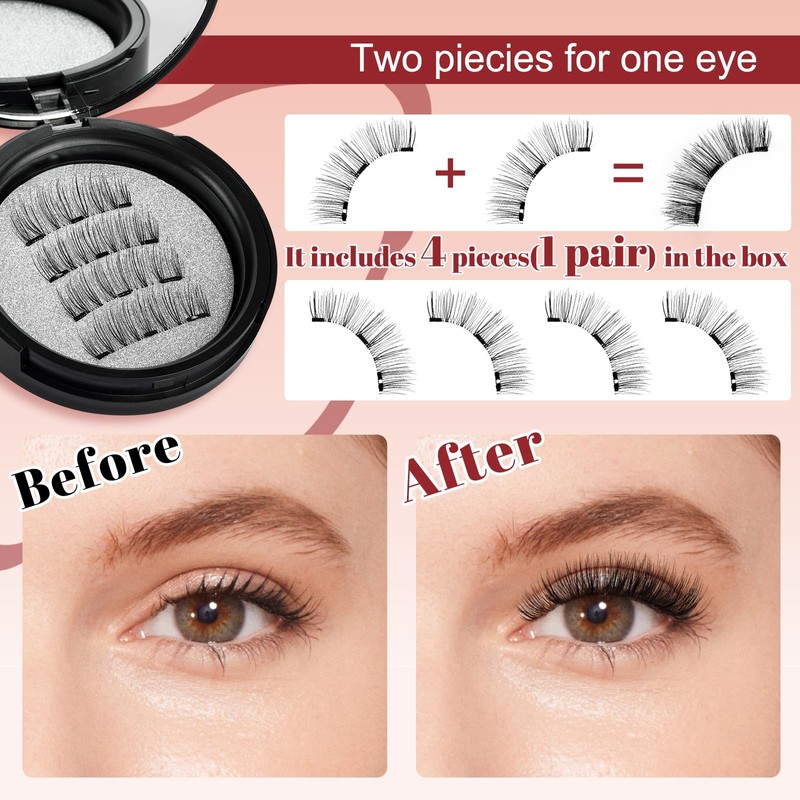 Higu clace Magnetic Eyelashes, Magnetic Eyelashes Without Eyeliner, Magnetic Eyelashes