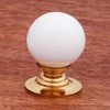 R.K. International CK 308 Rki - White Porcelain Brass Knob