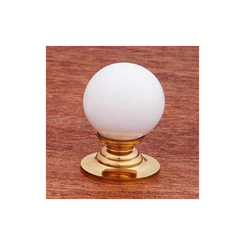 R.K. International CK 308 Rki - White Porcelain Brass Knob