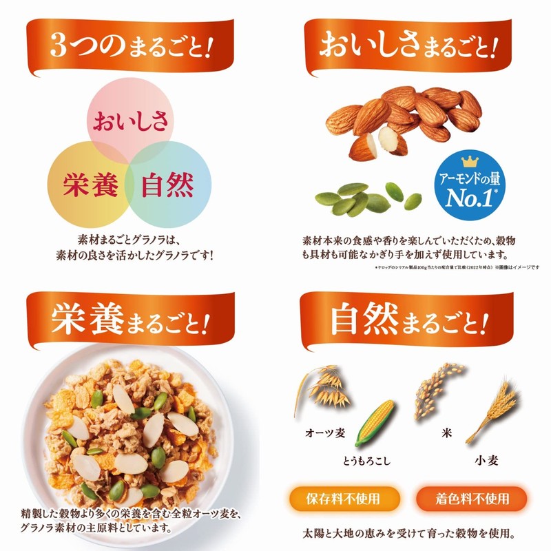 ケロッグ 素材まるごとグラノラパリッとアーモンドやさしいはちみつ味400g