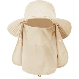 Fieldlabo Safari Hat, Sun Protection Hat, Wide Brim, Fishing, Climbing, Men's, Women's, UV Protection, beige