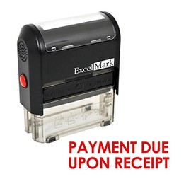 Payment Due Upon Receipt Self Inking Rubber Stamp - Red Ink