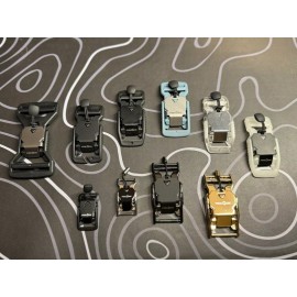 Fidlock V-BUCKLE, Magnetic, GLOW, BLUE, CLEAR, DIY, EDC, Belts, Buckle, Collars - Black, No Split