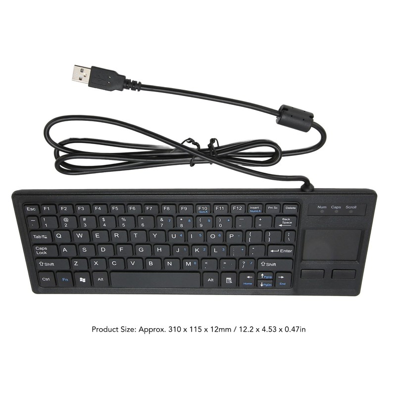 K 800 Keyboard with Touchpad Wired Ultra Thin Mini Compact