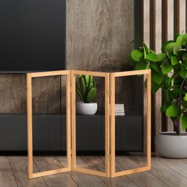 3 ft. Short Clear Plastic Partition Natural 3 Panel