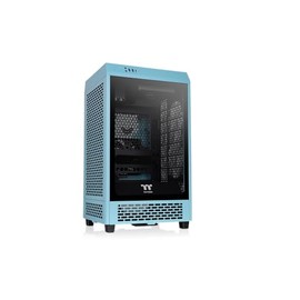 Thermaltake Tower 200 Mini-ITX Computer Case; 2x140mm Pre-Installed CT140 Fans; Supports GPU Length Up to 380mm; CA-1X9-00SBWN-00; Turquoise; 3 Year Warranty