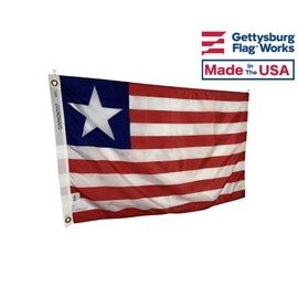 2x3' Liberia Flag - All Weather Nylon & Reinforced Fly End Stitching - Made in USA