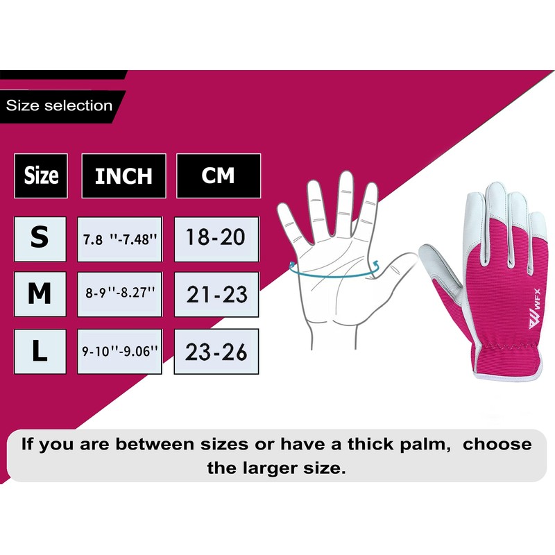 Women/Men Leather Gardening Gloves - Work Gloves for Men or