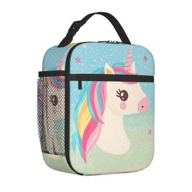 Fiambrera con aislamiento de unicornio para niños, niñas, niños, mujeres, recipientes reutilizables para mujeres y hombres, bolsa de almuerzo duradera para oficina, escuela, picnic