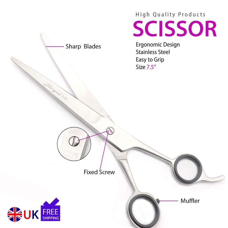 Haryali London 7.5" Barber Scissors for Beginners with Total Length