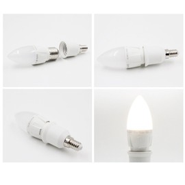 (5pcs/Pack) YiLighting - E14 European Base to E26/E27 Edison Base LED Light Lamp Bulbs Sockets Adapter Converter Used for LED and CFL lights, (Not for Incandescent light bulbs)