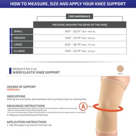 CHAMPION Lightweight Brace Knit Elastic Knee Support, Beige, Small