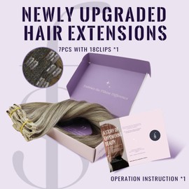 fshine Clip in Hair Extensions Human Hair 14inch 120g Hair Extensions Double Weft Clip in Extensions Highlight Hair Color 8 Ash Brown to 60 Platinum Blonde Extensions Remy Hair Straight Extensions