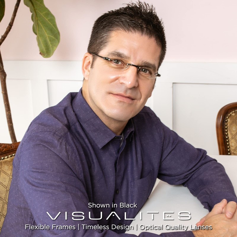 Visualites 5 Pearl 1.00 Lightweight Oval Rimless Reading Glasses for