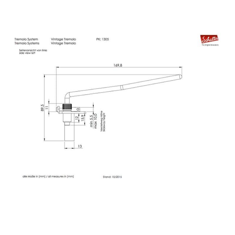 Schaller 3801 Tremolo System Vintage Chrome