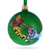 American Football Blown Glass Christmas Ornament 3.25 Inches