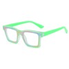 LJCZKA Square Blue Light Filter Glasses Women Men Crystal Bling